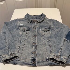 Torrid 3X Modern Relaxed Roomy Slightly Distressed Spring MustHave Denim Jacket